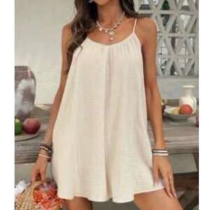 Cream Sleeveless Mini Dress